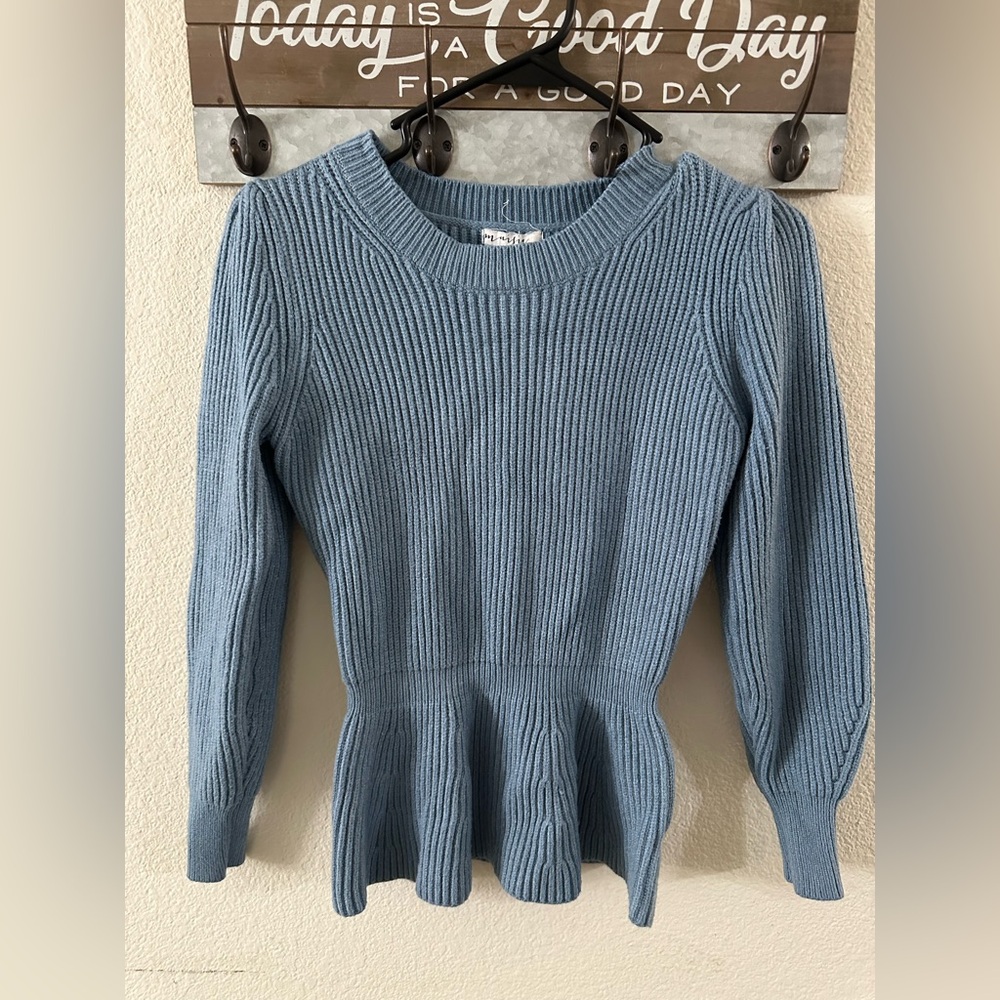 Blue Peplum Sweater